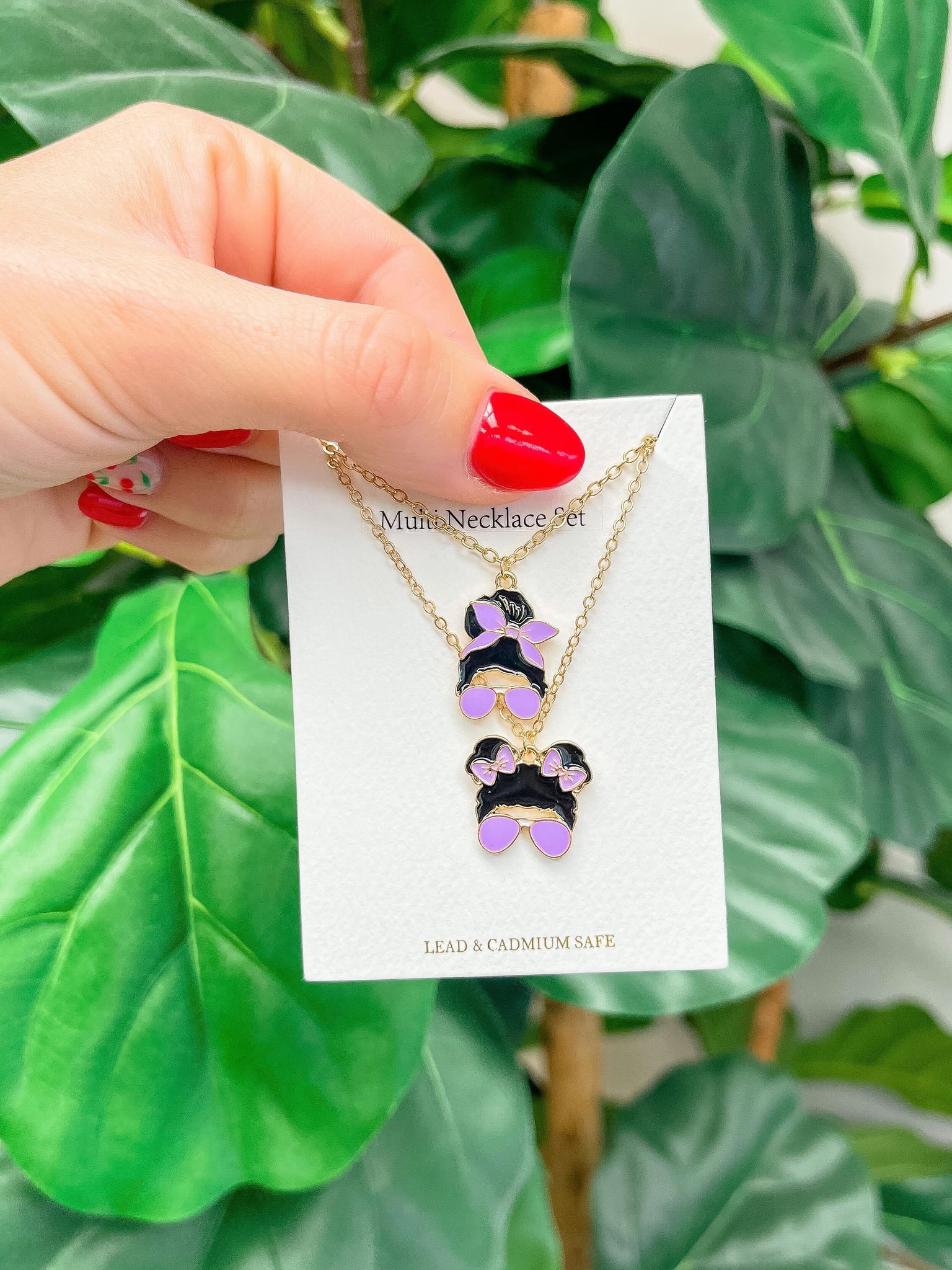 Mama & Mini Messy Bun Necklace Set