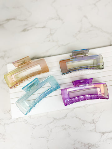 Iridescent Square Claw Clips