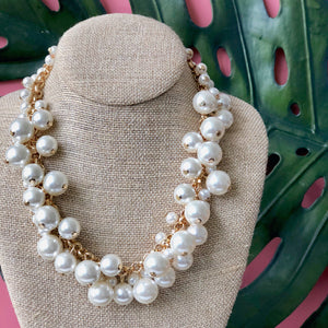 Pearl Bauble Necklace - Silver or Gold