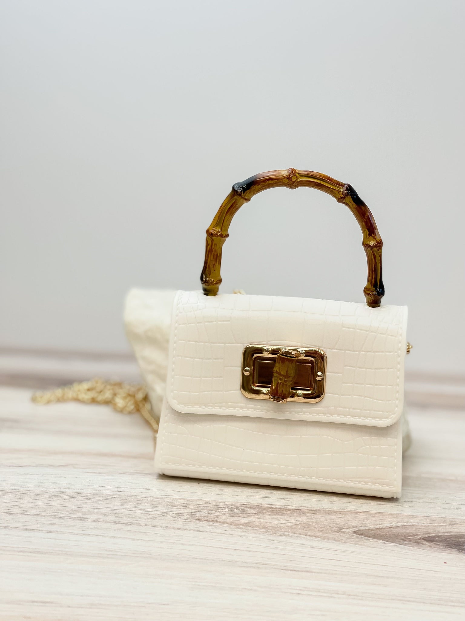 Jelly Mini Purse with Bamboo Handle