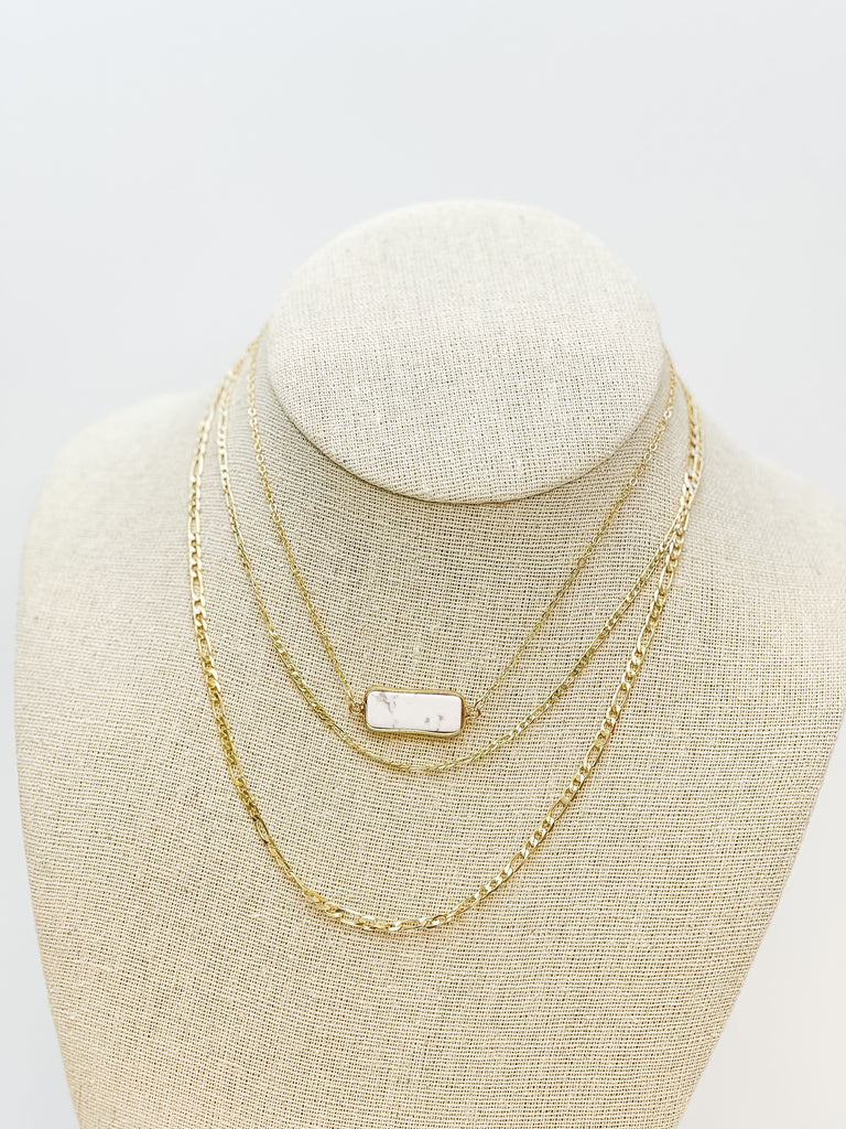 Stone Gold Layered Necklaces
