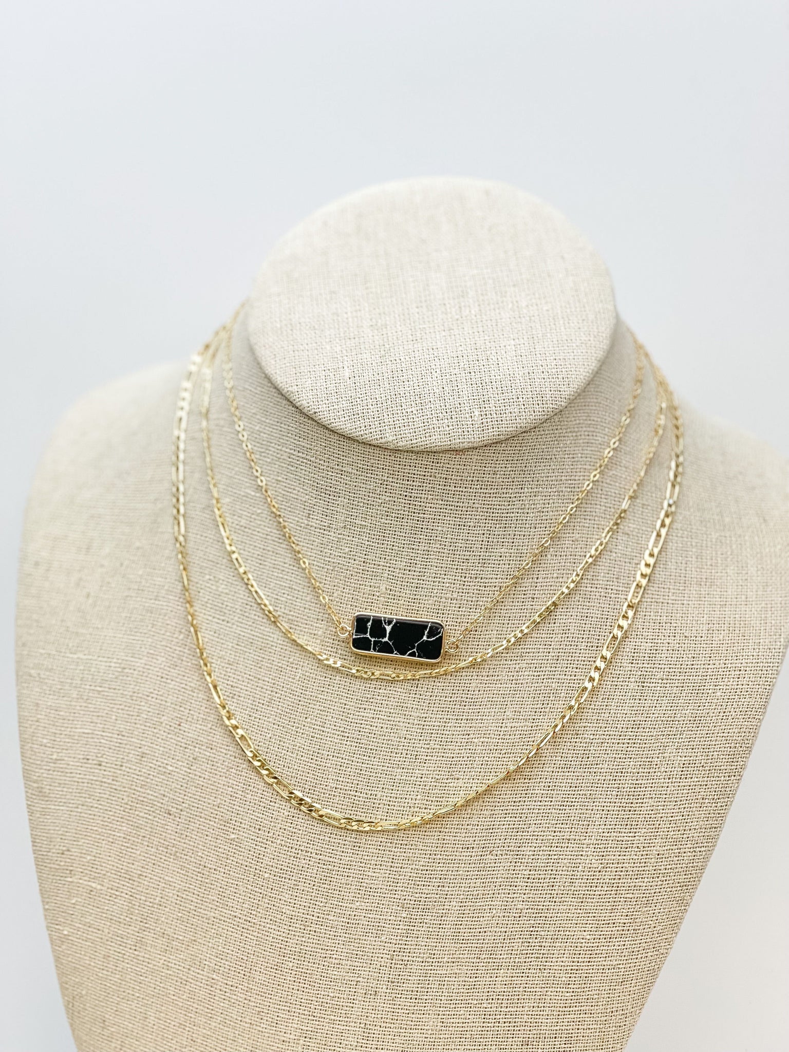 Stone Gold Layered Necklaces