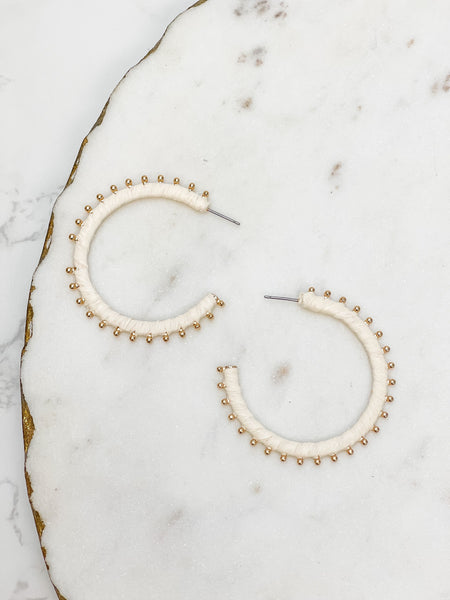 Gold Studded Hoop Earrings