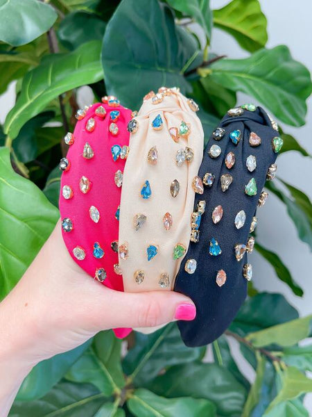 Top Knot Multi Crystal Headbands