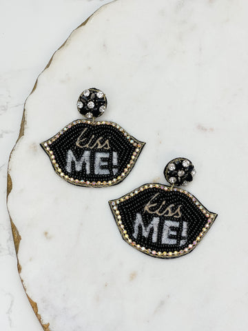 'Kiss Me' Beaded Dangle Earrings