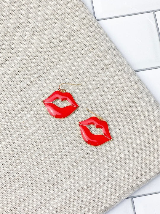 Kisses Enamel Dangle Earrings