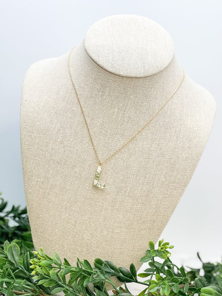 Flower Initial Pendant Necklaces