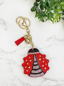 Glitzy Rhinestone Ladybug Key Chain