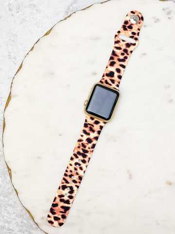 Leopard Printed Silicone Watch Band - M/L