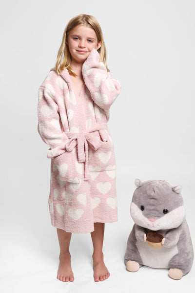 Luxury Cozy Kids Short Robe with Hood