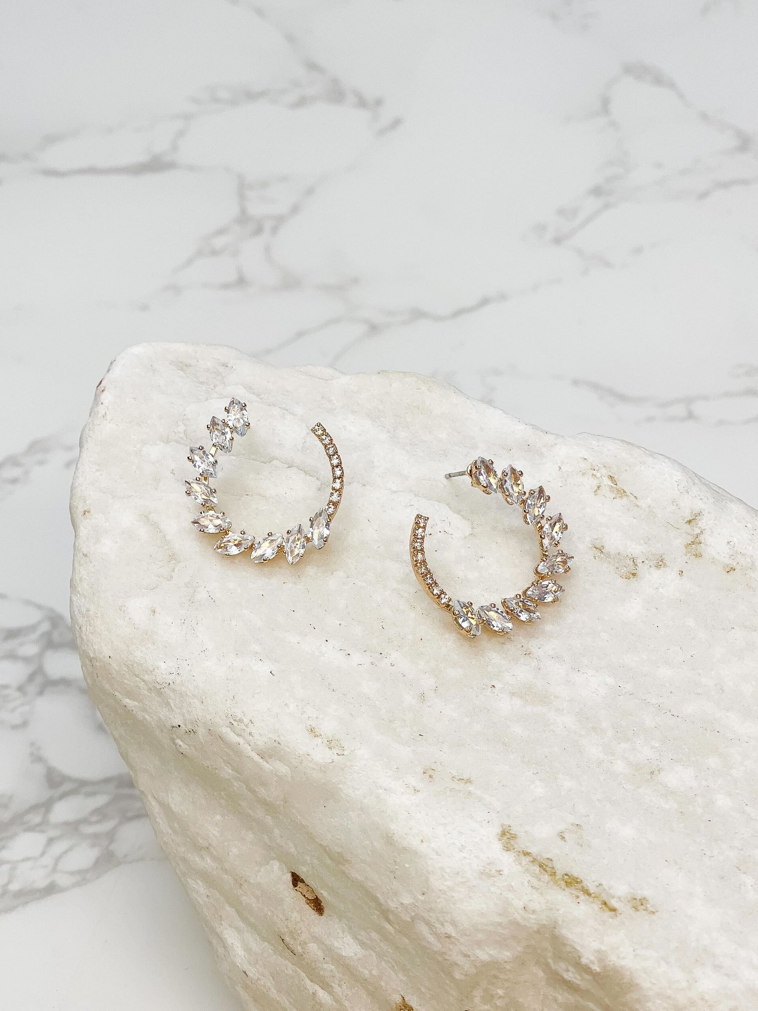 Glitzy Cubic Zirconia Hoop Earrings