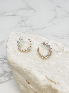 Glitzy Cubic Zirconia Hoop Earrings