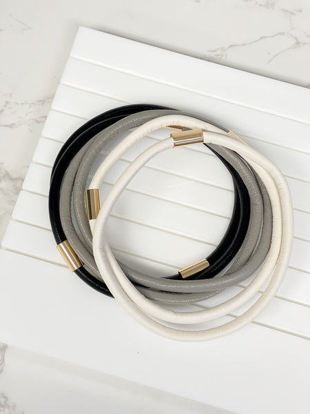 Faux-Leather Band Bracelet Sets