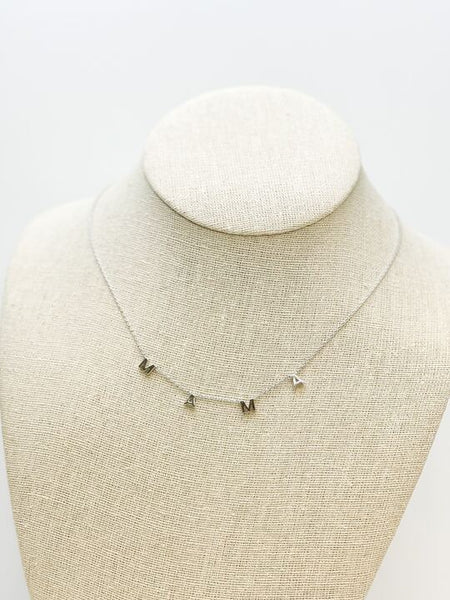 Metallic 'Mama' Sentiment Station Necklace