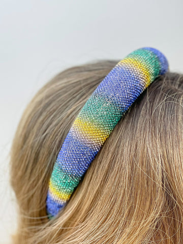 Mardi Gras Padded Rhinestone Headband