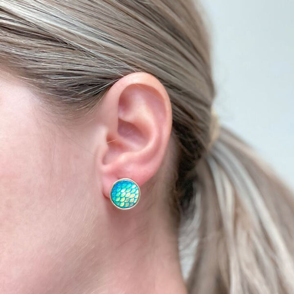 Mermaid Scale Statement Stud Earrings