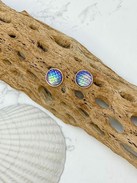 Mermaid Scale Statement Stud Earrings