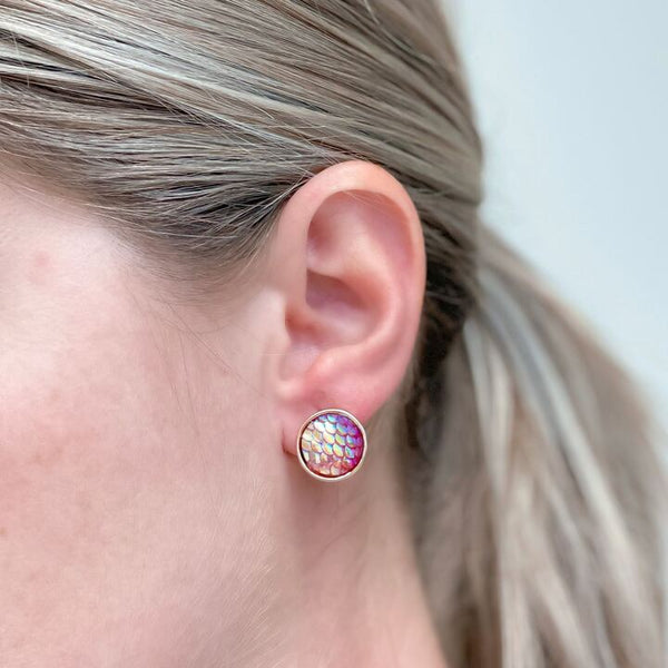 Mermaid Scale Statement Stud Earrings