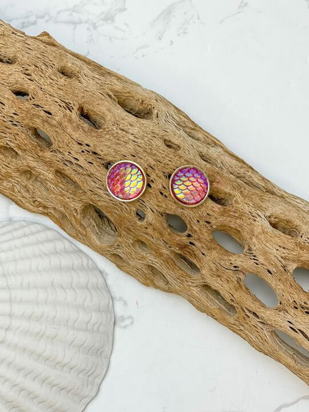 Mermaid Scale Statement Stud Earrings