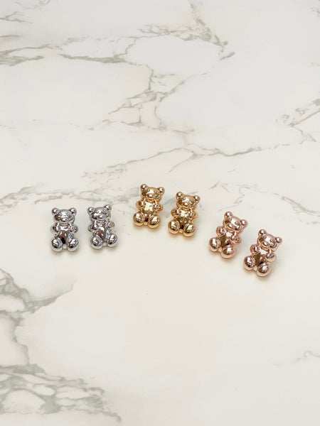 Metallic Gummy Bear Stud Earrings