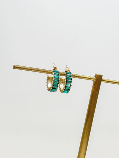 Petite Baguette Hoop Earrings
