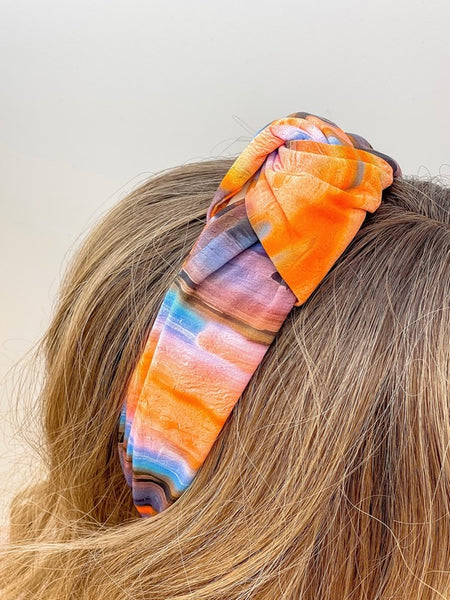 Mod Printed Jersey Top Twist Headbands