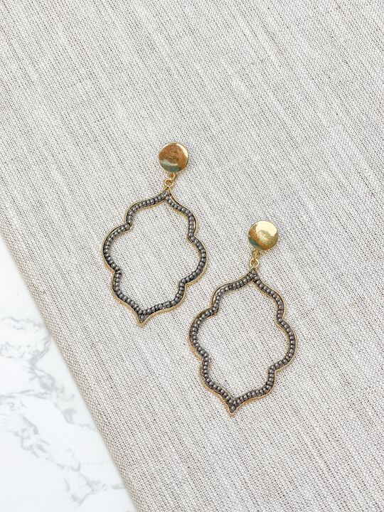 Moroccan Quatrefoil Beaded Dangle Earrings