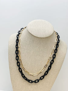 Multilayered Gold & Silicone Chain Necklaces
