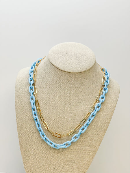 Multilayered Gold & Silicone Chain Necklaces