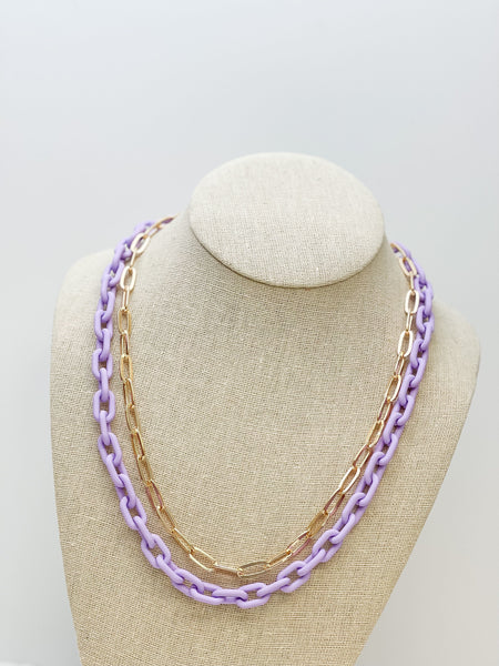 Multilayered Gold & Silicone Chain Necklaces