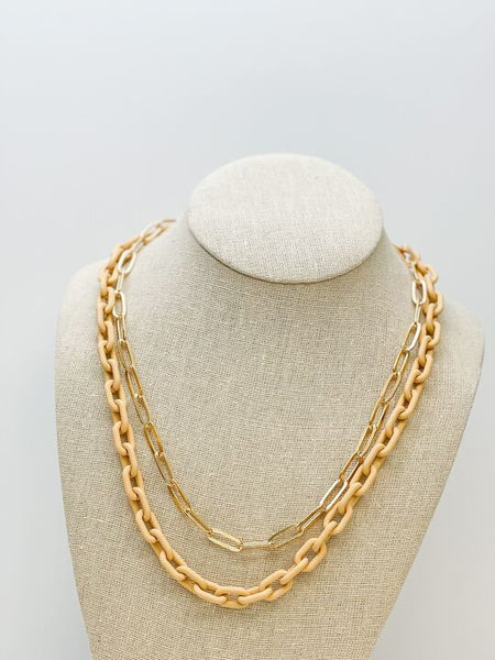 Multilayered Gold & Silicone Chain Necklaces