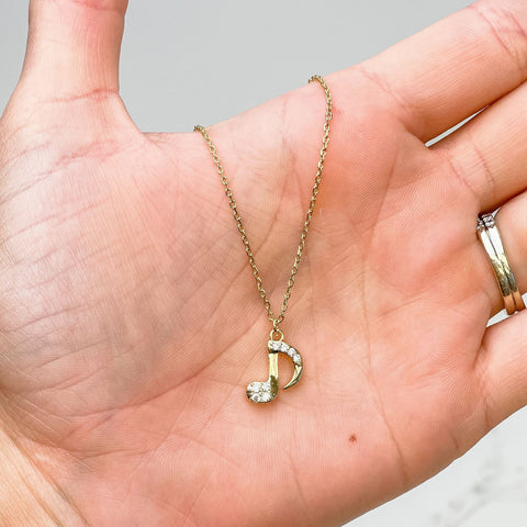 Cubic Zirconia Music Note Pendant Necklaces