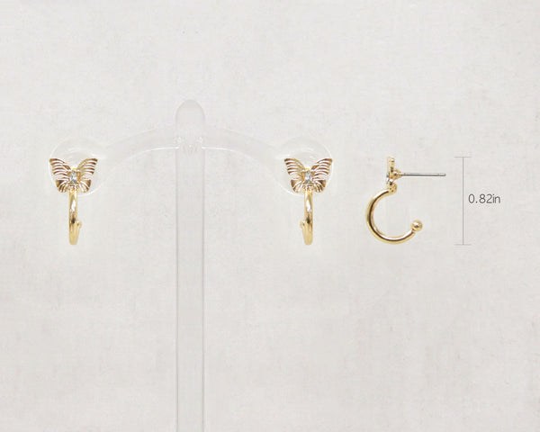 Dainty Butterfly Huggie Earrings