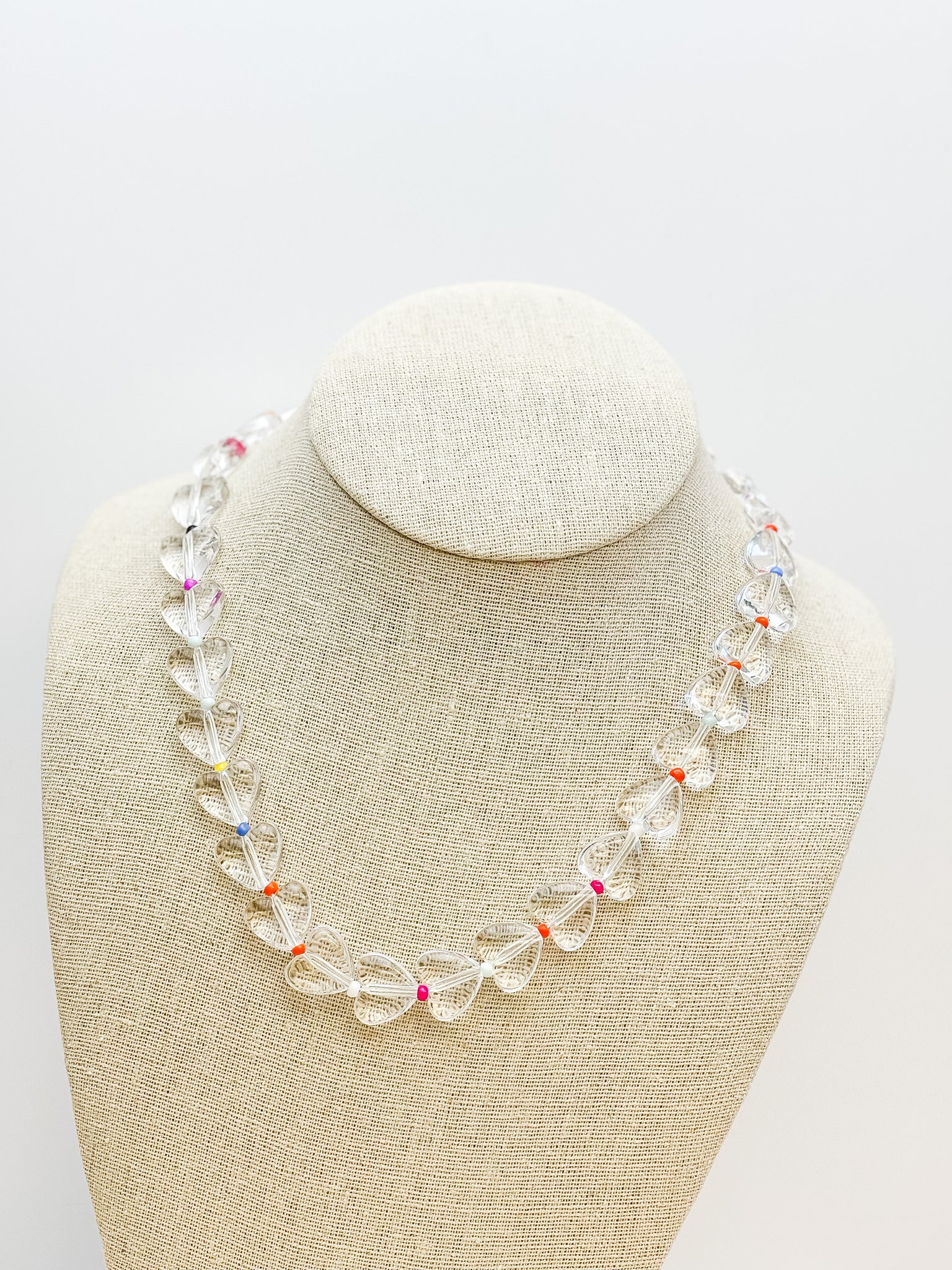 Clear Heart Chunky Necklace