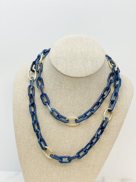 Long Resin Chain Link Necklaces