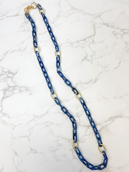 Long Resin Chain Link Necklaces