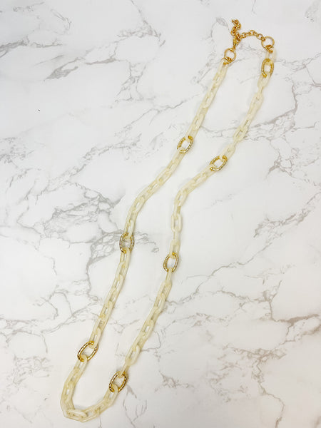 Long Resin Chain Link Necklaces