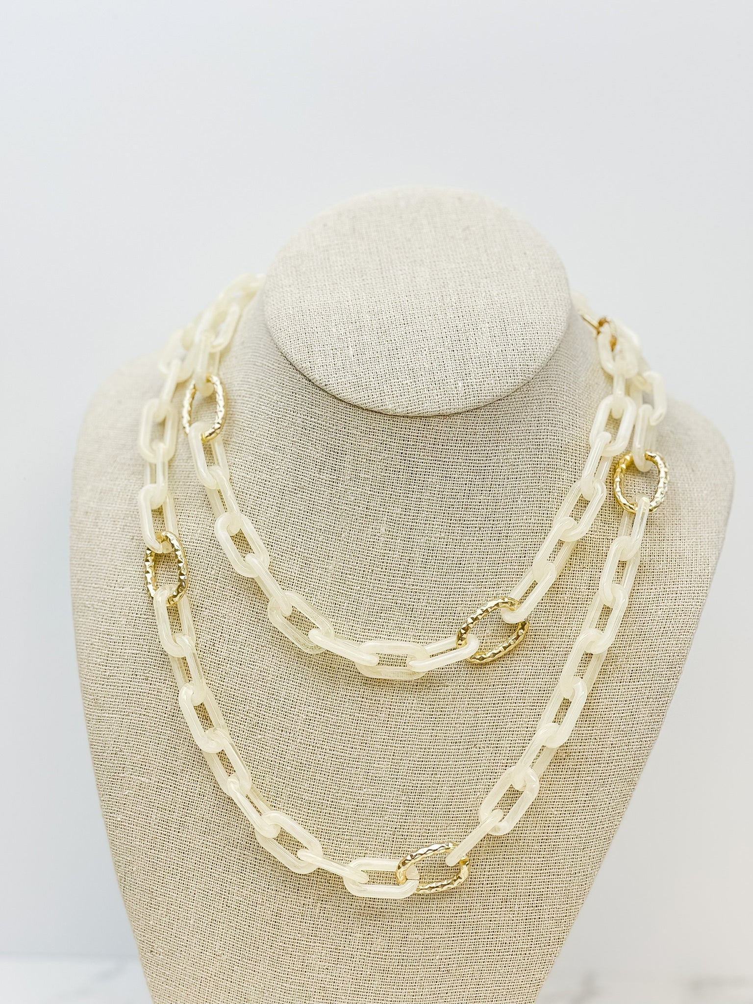 Long Resin Chain Link Necklaces