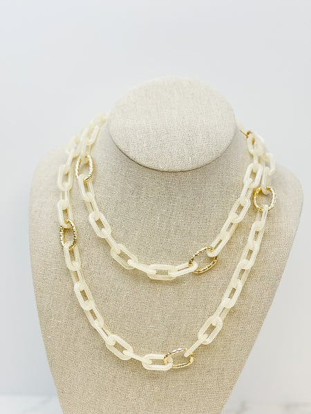 Long Resin Chain Link Necklaces
