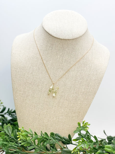 Flower Initial Pendant Necklaces