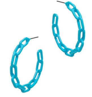 Neon Chainlink Hoop Earrings
