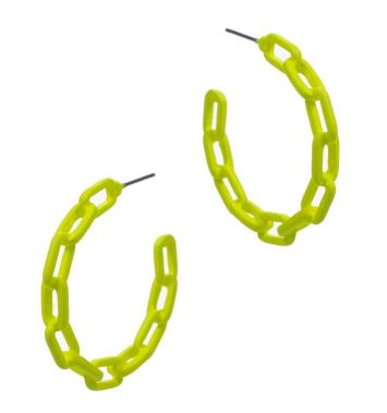 Neon Chainlink Hoop Earrings