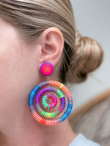 Neon Wrapped Dangle Earrings