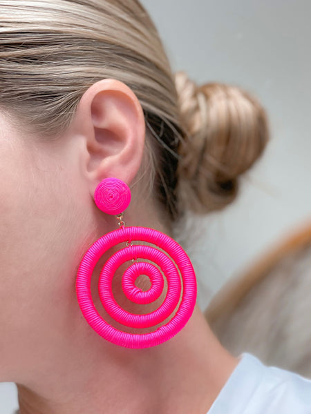 Neon Wrapped Dangle Earrings