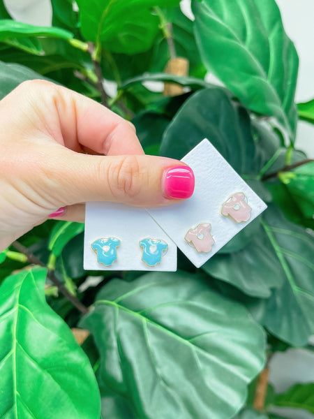 Baby Onesie Enamel Stud Earrings