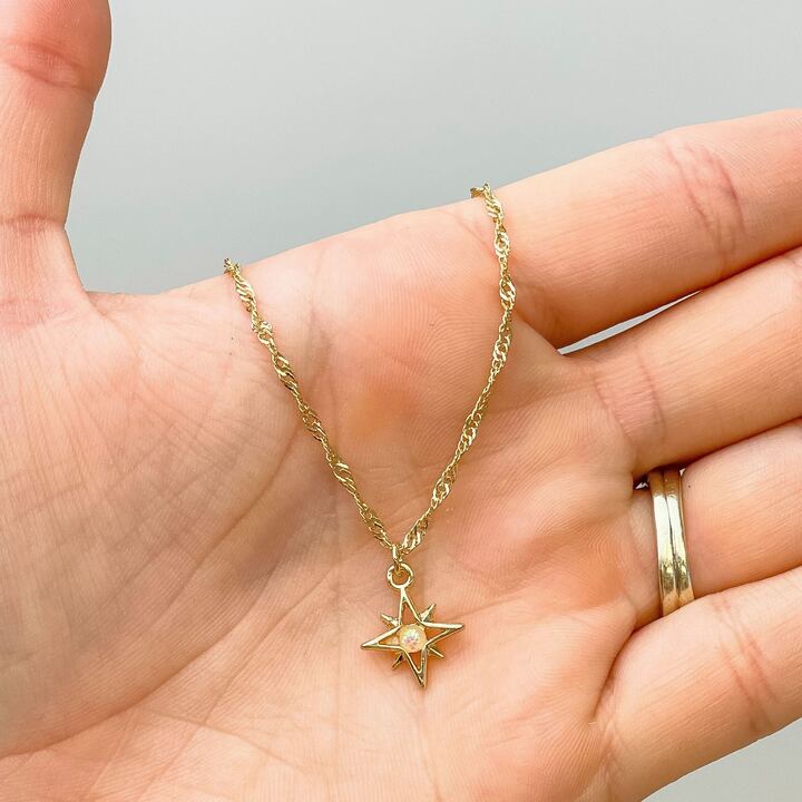 Opal Gold North Star Necklace