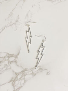 Open Lightning Bolt Dangle Earrings