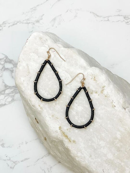 Teardrop Threaded Dangle Earrings