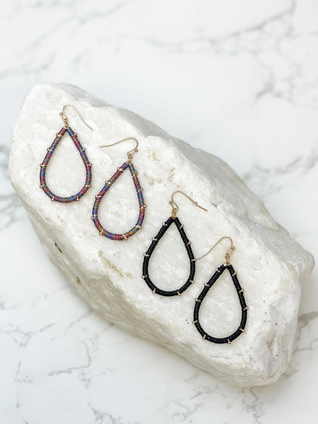 Teardrop Threaded Dangle Earrings