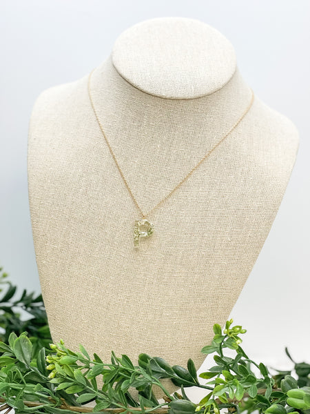 Flower Initial Pendant Necklaces